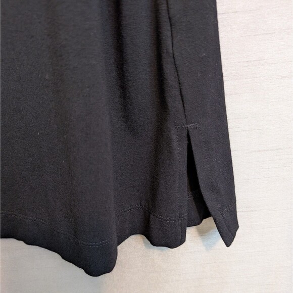 J. Jill Stretch Women's MEDIUM Button-Front Tunic, Black Rayon Knit 3/4 Sleeve - Picture 14 of 16